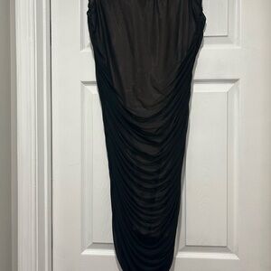 SHEIN Black Ruched Pencil Maxi Skirt for Cocktail